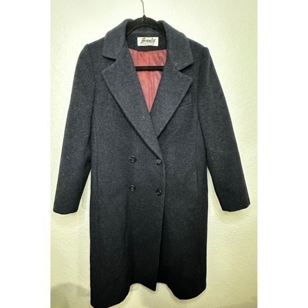 Bromley Demi Petite Double Breasted Wool Blend Coat Women's Navy Blue‎  Petite